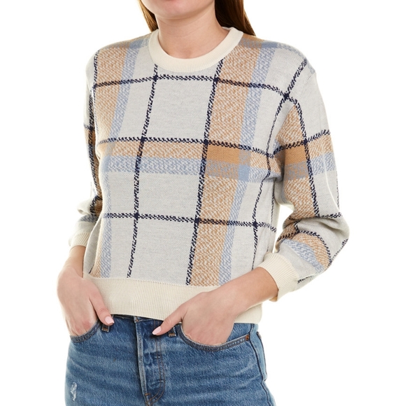 Joie Austine Cropped Striped Wool Blend 